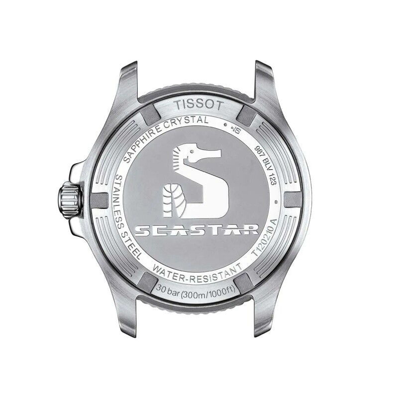 Reloj Tissot Seastar T1202101105100 para dama con correa de acero Blanco