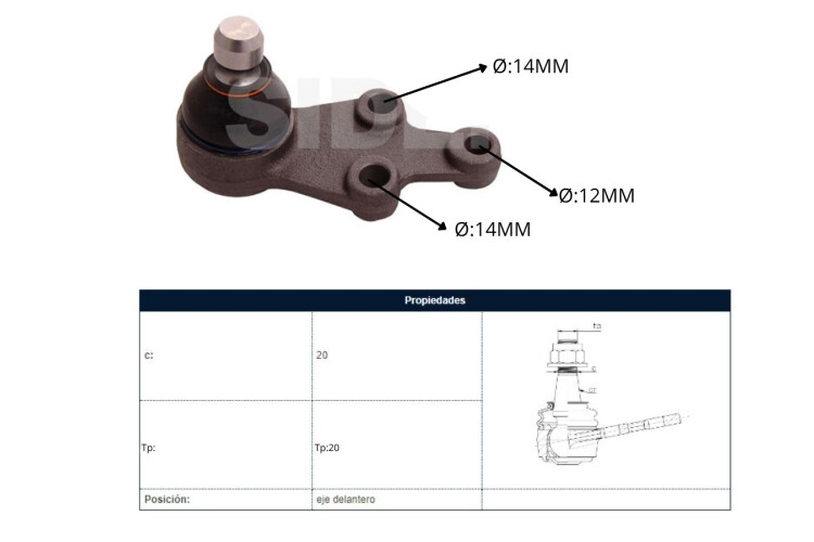 Rotula Del Hyundai H1 Carroceria Tq Starex 05-25 Der/Izq Rotula Del Hyundai H1 Carroceria Tq Starex 05-25 Der/Izq