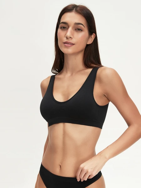 TOP BRETEL ANCHO SEAMLESS NEGRO