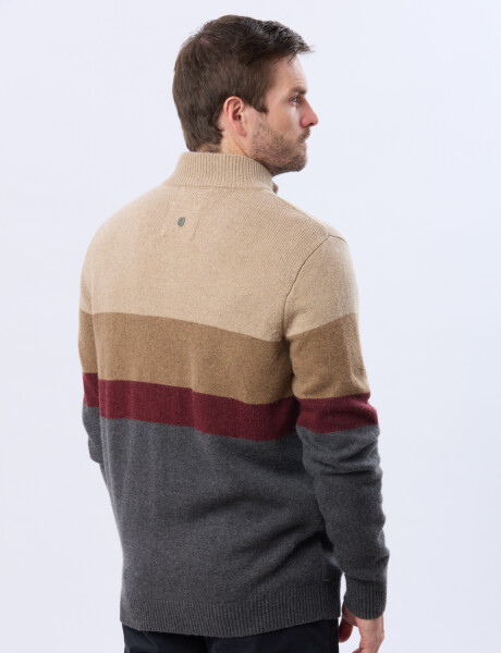 BUZO TEJIDO A RAYAS Gris