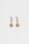 Caravanas largas con dije strass dorado