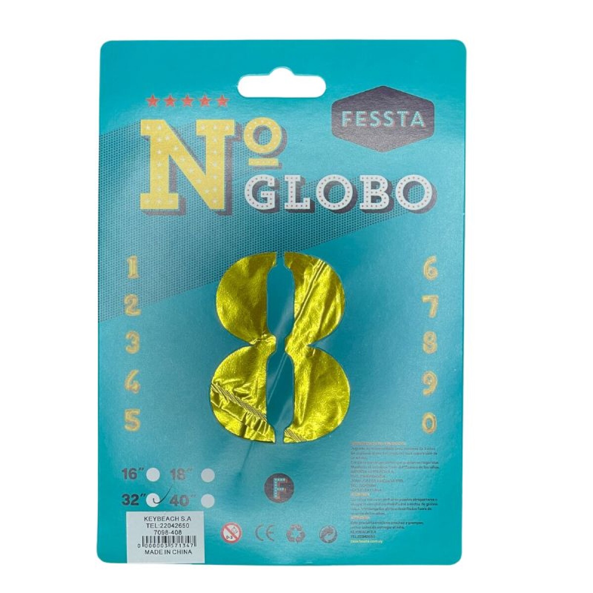 Globo Fessta Número 40 Pulgadas Dorado - OCHO 