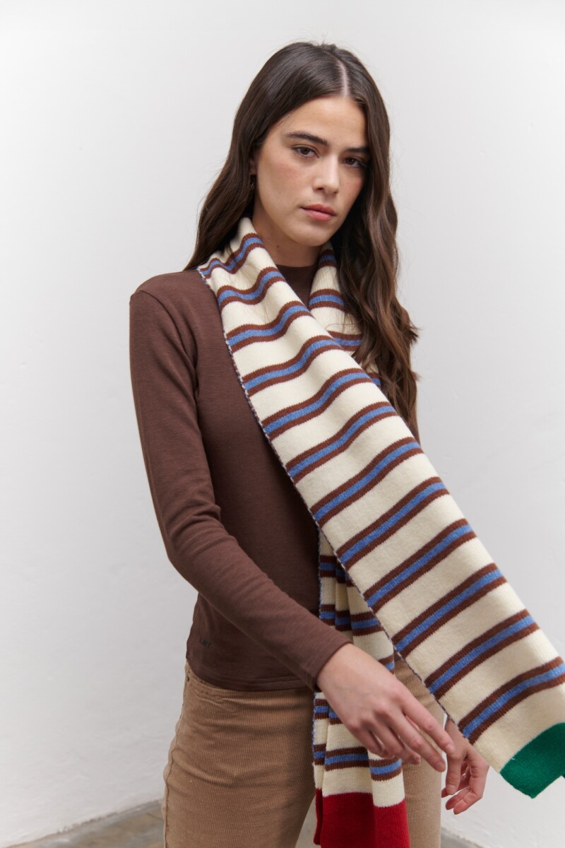 BUFANDA STRIPE NATURAL