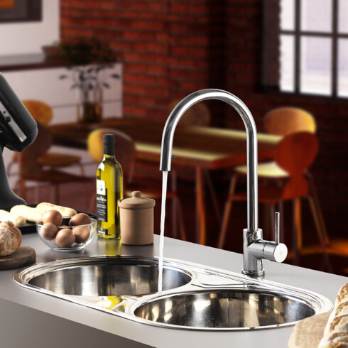 GRIFERIA DE MESADA COCINA MONOCOMANDO CROMO FV 000