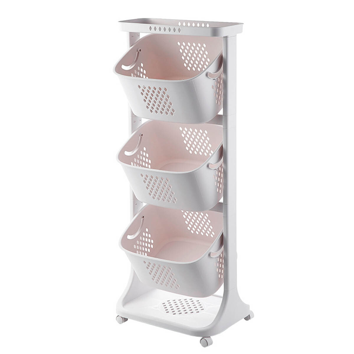 Organizador Estante Móvil Carrito Cocina Juguetes - Blanco 