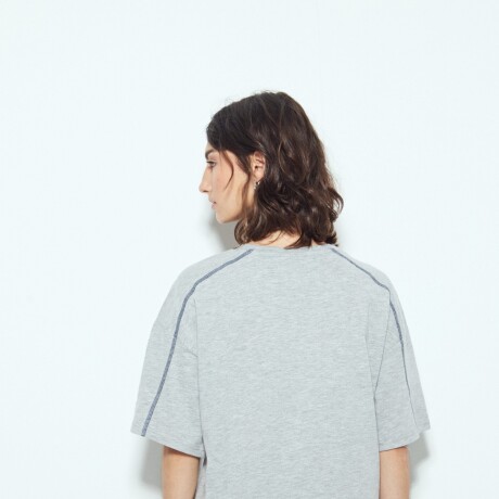 REMERA MAGNOLIO Gris Claro Melange