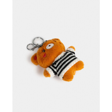 Llavero Y Charm De Peluche Osito Marron Medio