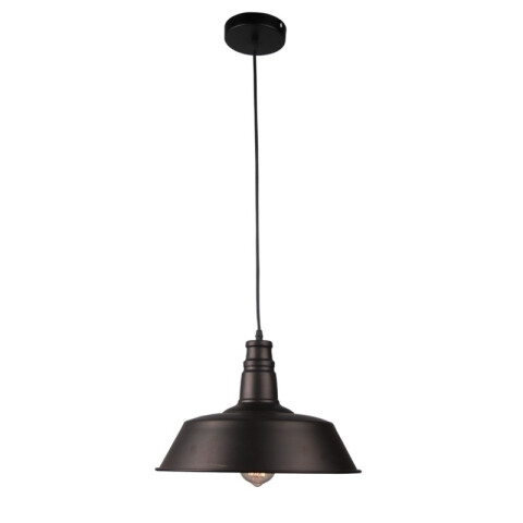 Colgante vintage tipo campana plana en acero negro ZV0952