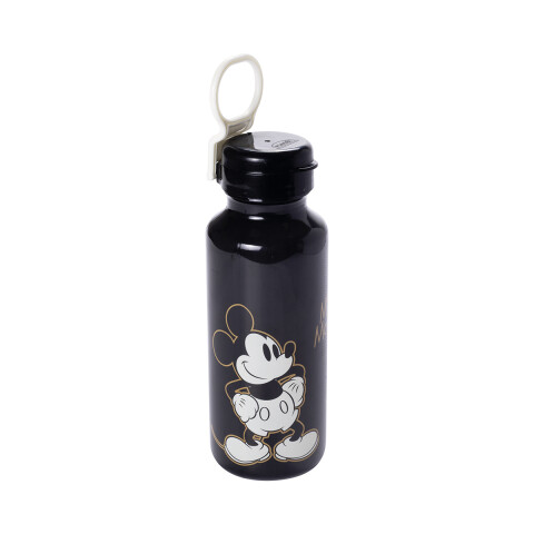 Botella Plática Abre Fácil Mickey 600 ml con Adhesivos NEGRO