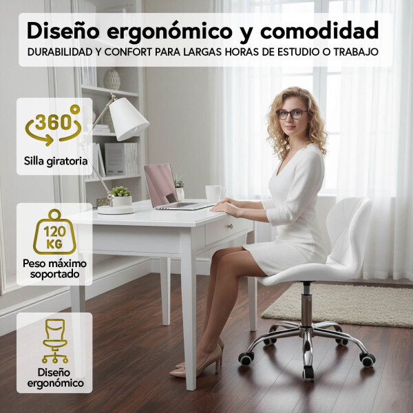 Silla Oficina Imback Escritorio Ergonomica Cuero Sintético IMBACK Color Blanco Silla Oficina Imback Escritorio Ergonomica Cuero Sintético IMBACK Color Blanco