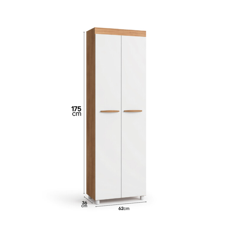 Armario Ropero Multiuso 2 Puertas Biblioteca - La Tentación Color Blanco/Nogal Armario Ropero Multiuso 2 Puertas Biblioteca - La Tentación Color Blanco/nogal