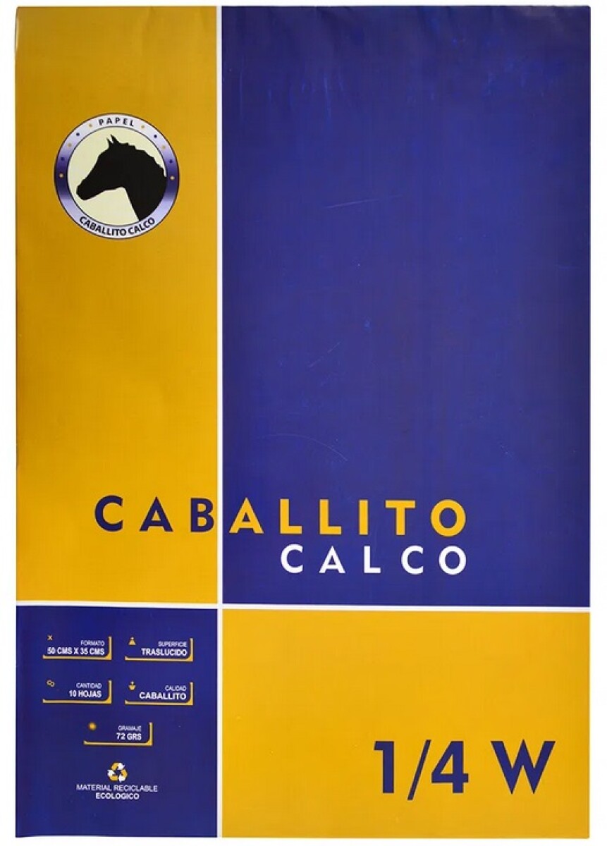 BLOCK PAPEL CALCO CABALLITO X10 UNI 1/4 WATMAN 50X35 CM 