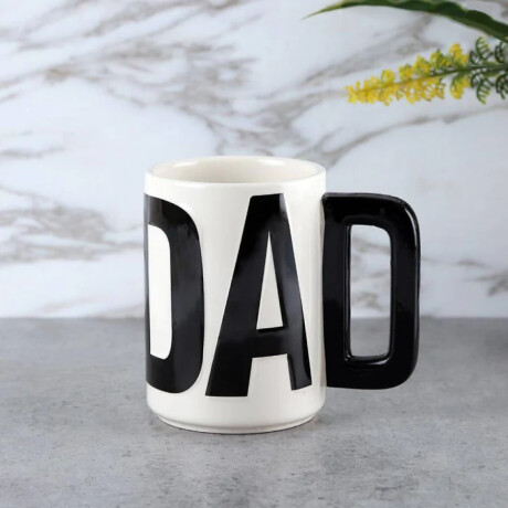 Taza de Cerámica DAD 350 ml con Asa Negra Sc