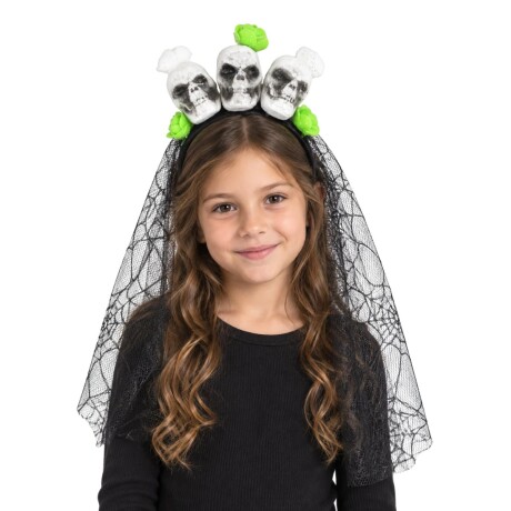 Vincha con tul y calaveras Halloween Vincha con tul y calaveras Halloween