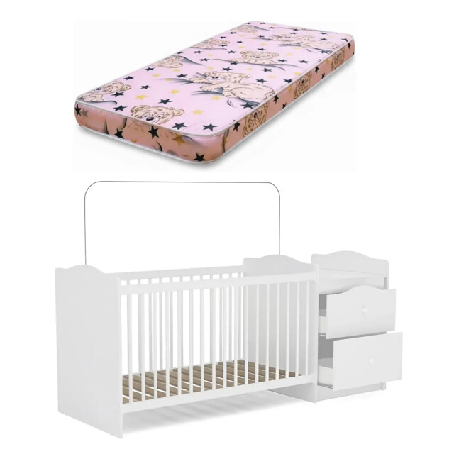 Combo infantil: Cuna + Colchón Diseño niña
