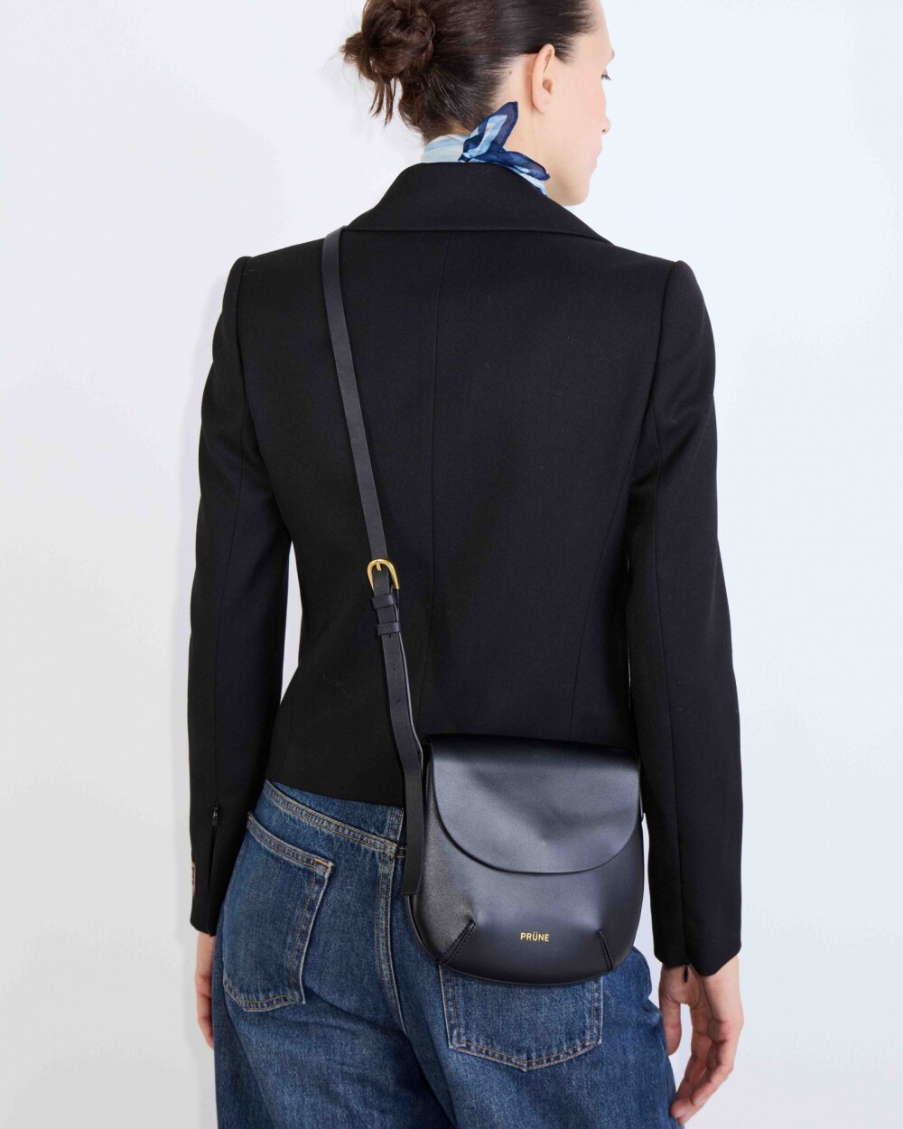 Mini Bag Mod en efecto cuero liso Negro