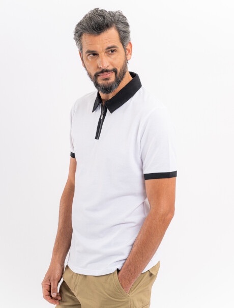 Remera m/c cierre blanco