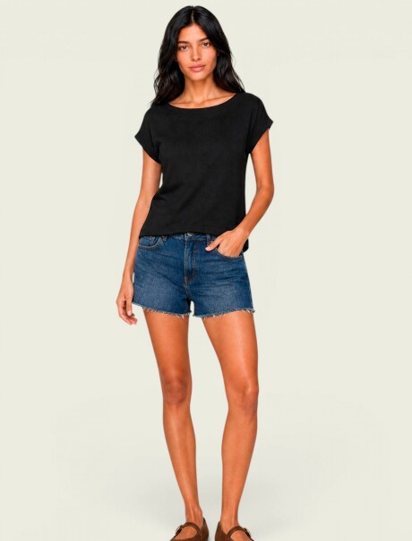 BLUSA DE MANGA CORTA NEGRO