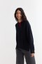 Sweater con cuello abierto y tajos laterales AZUL MARINO