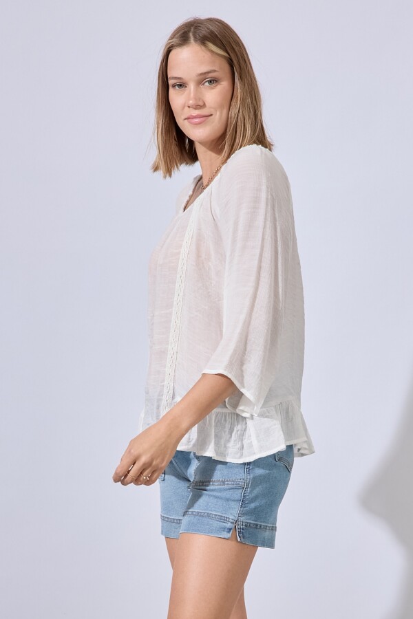 Blusa Crochet BLANCO