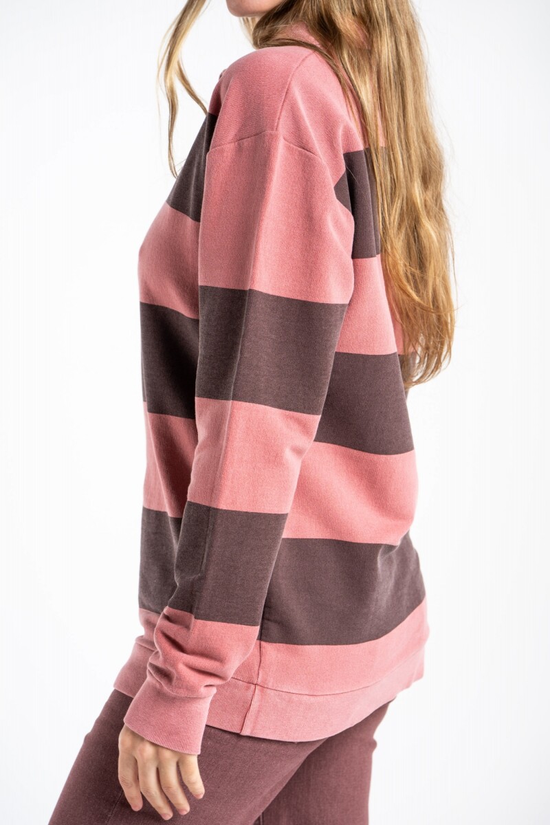 Sweater Polo Rayas Burdeos