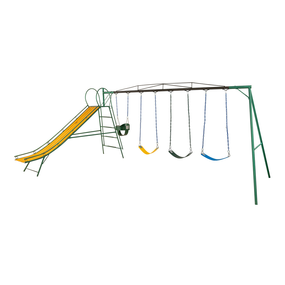 Juego Combinado Infantil con tobogán N°4. 3 hamacas de cincha y 1 hamaca de bebé 