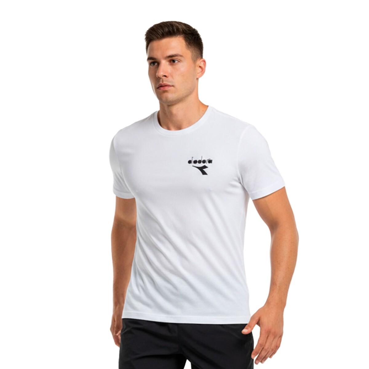 Remera Deportiva Hombre Diadora - Blanco-negro 