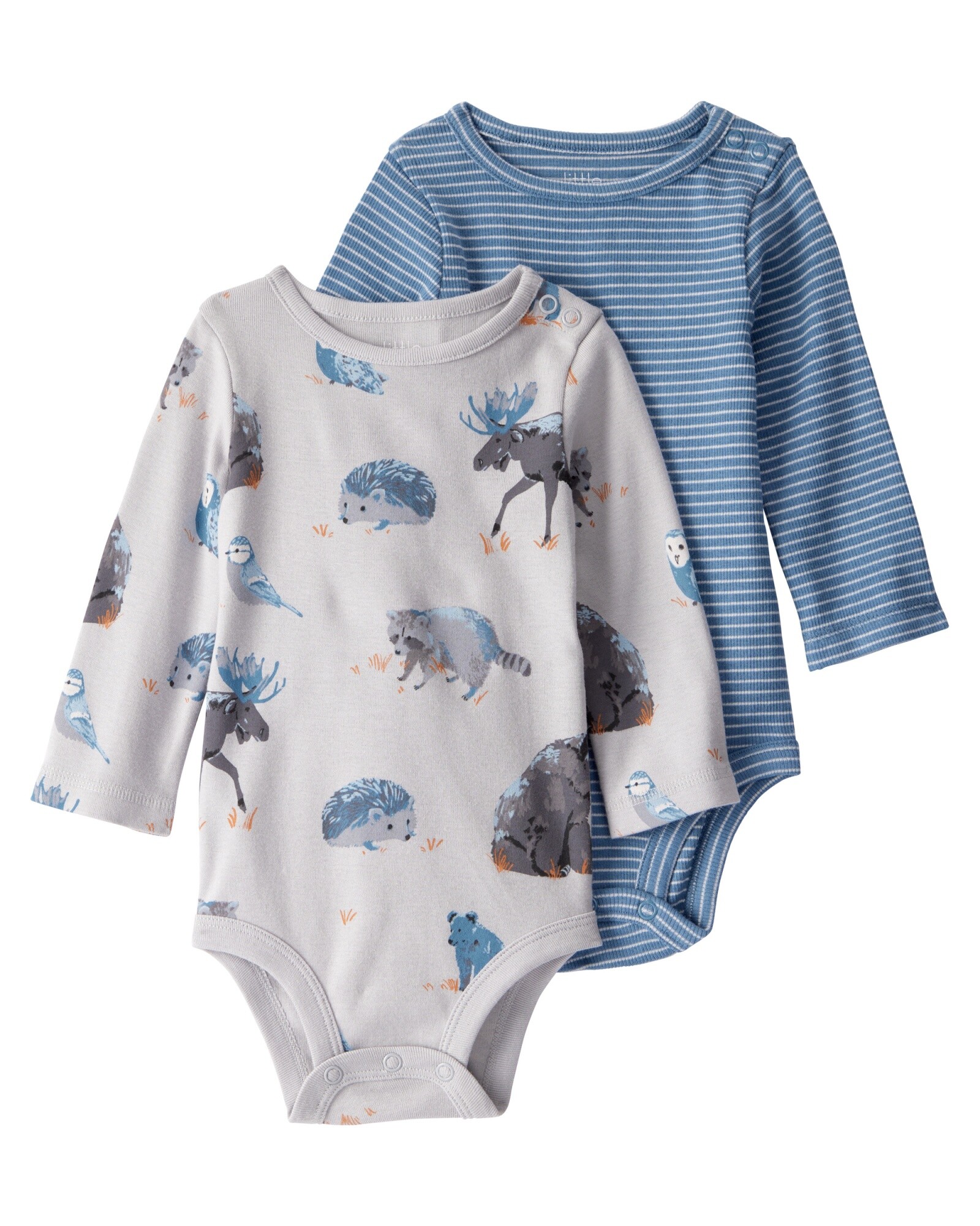 Pack dos bodies de algodón orgánico, diseño bosque Sin color