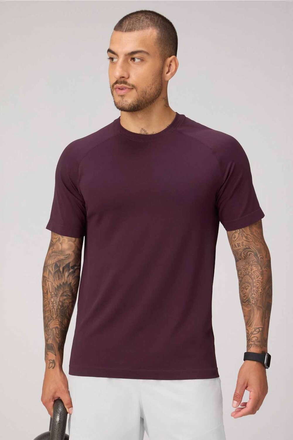 Polo Manga Corta Fit The Training Day Tee Hombre Oxblood