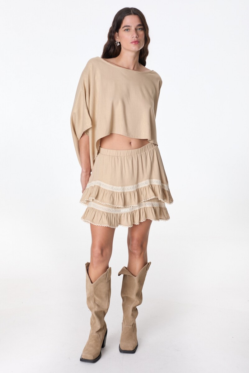 Falda Azalea Beige/Dorado
