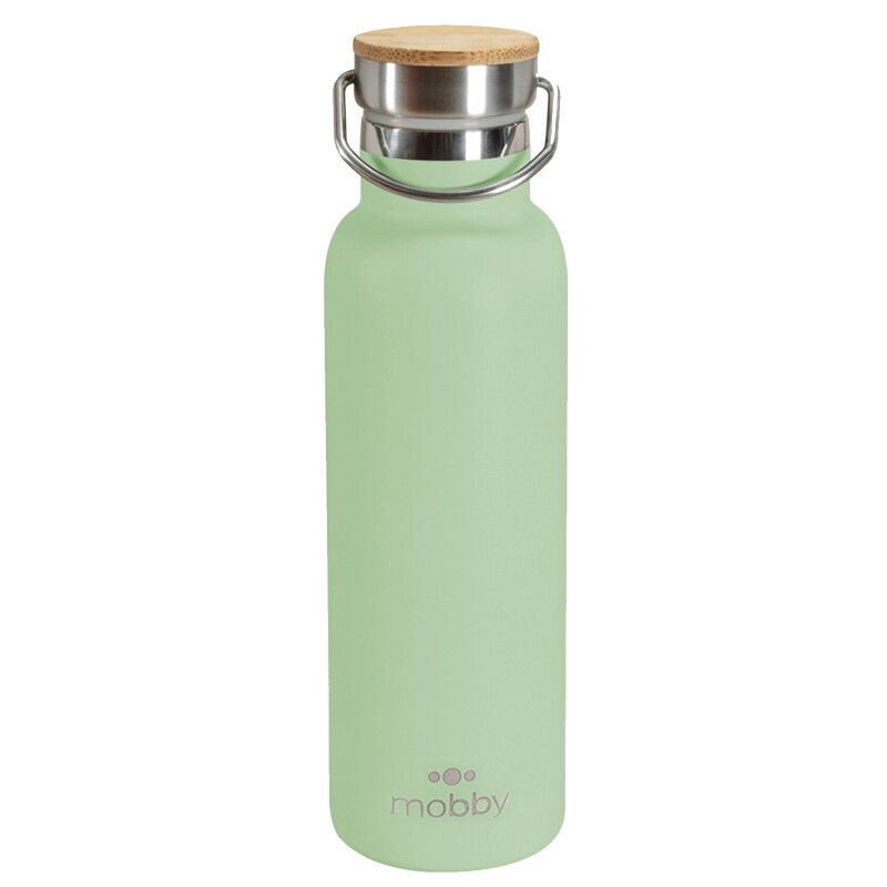 Botella térmica Mobby en acero inox. y bamboo 450ml Verde