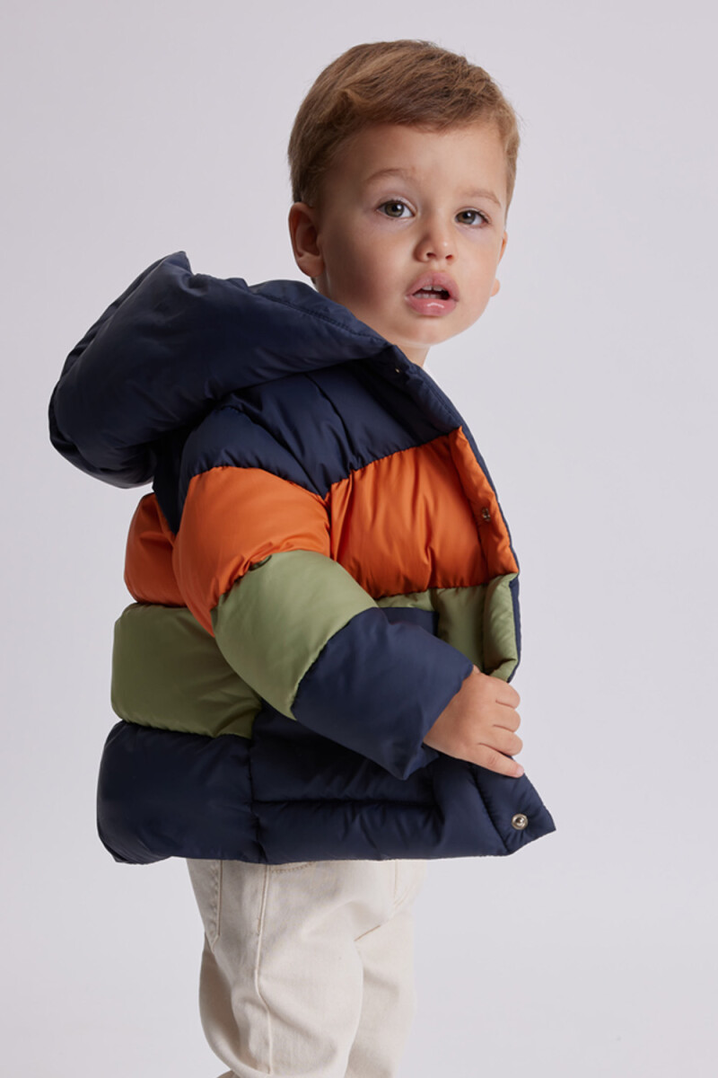 Campera abrigo combinado Azul Oscuro