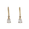 Caravanas oro Gotas - Oro bajo - Zirconia blanca- CA8008 conpiedra