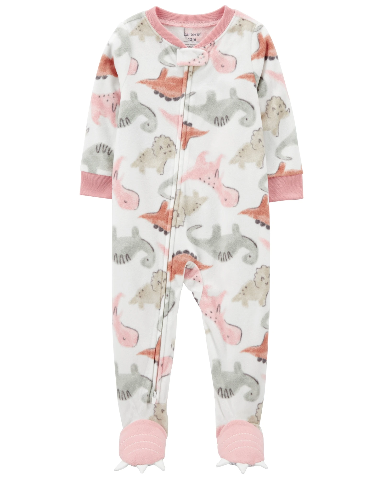 Pijama una pieza de micropolar, con pie, diseño dinos Pijama una pieza de micropolar, con pie, diseño dinos