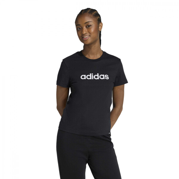 REMERA ADIDAS W LIN SJ T VL Mujer KD9544 Negro Blanco