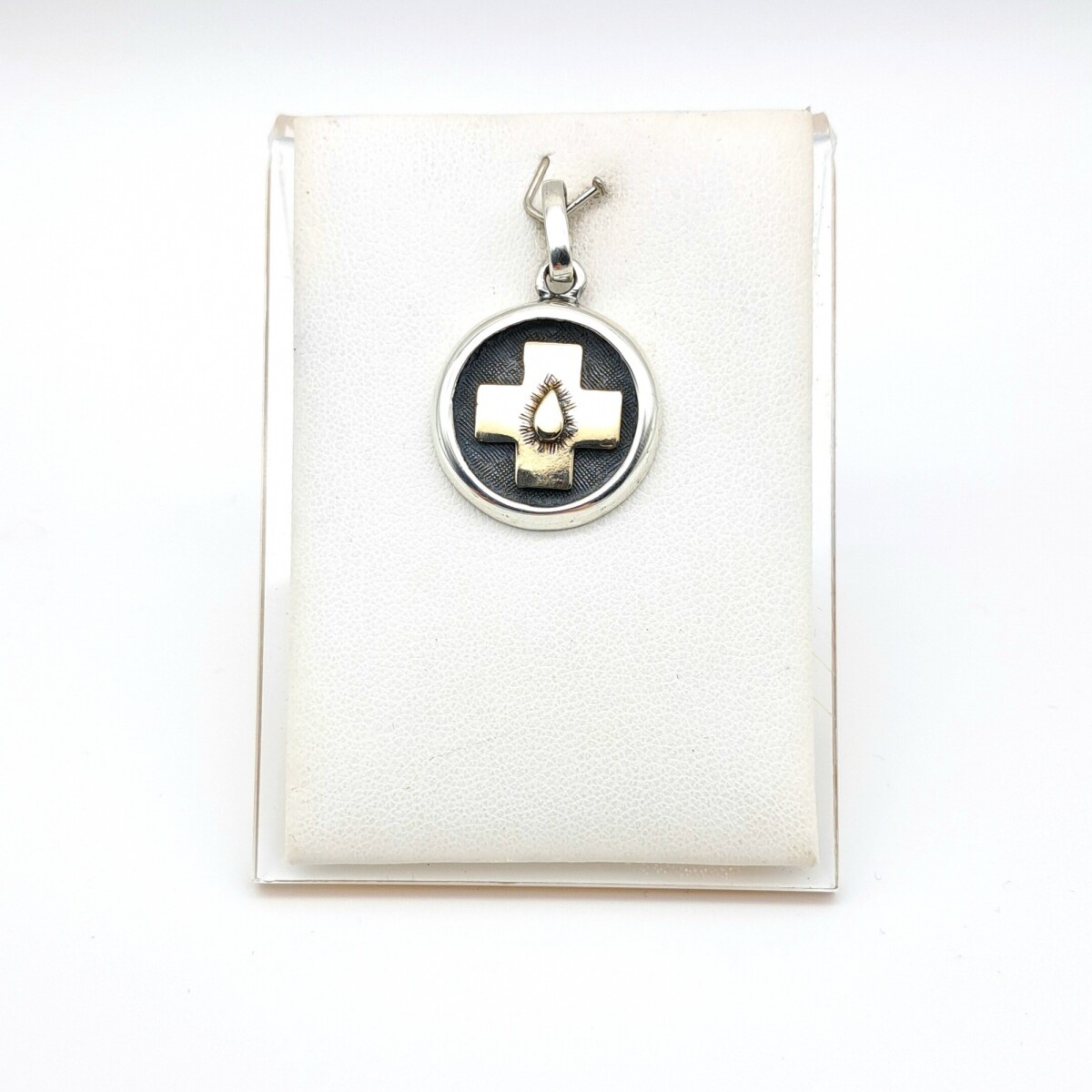 Colgante de plata 925 y oro 10 ktes, AUXILIAR DE SERVICIO. 