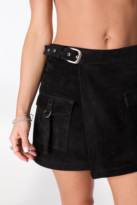 Falda Sur Leather Negro