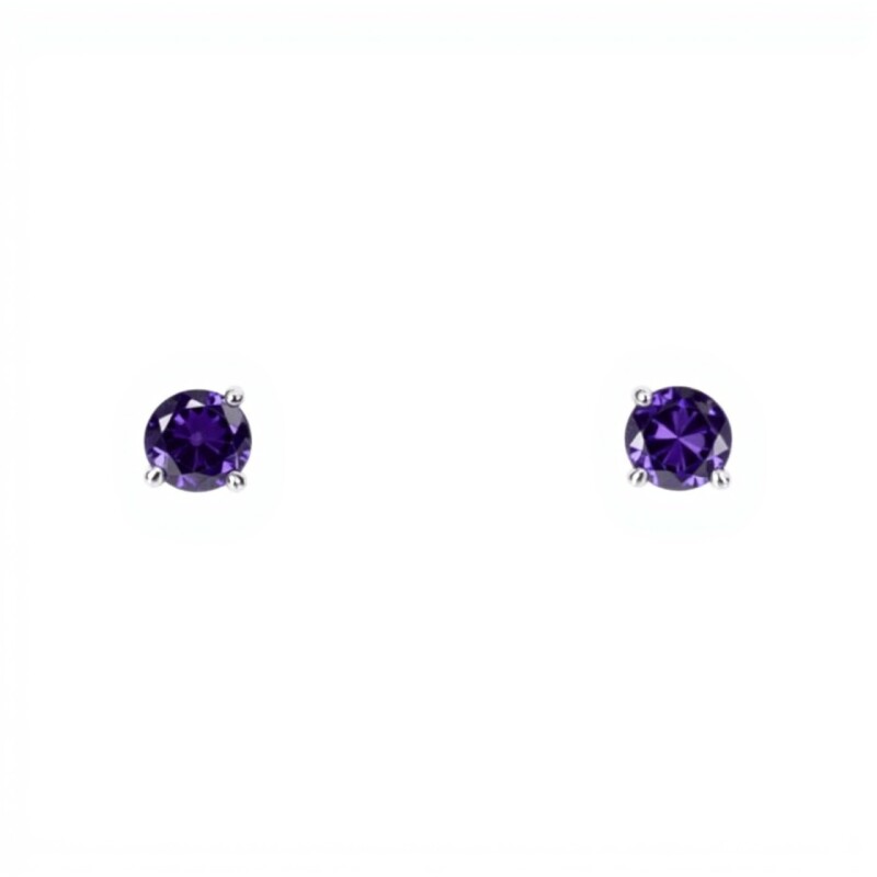 Caravanas Solitario Plata -Plata 925- Zirconia -CA4082 conpiedra
