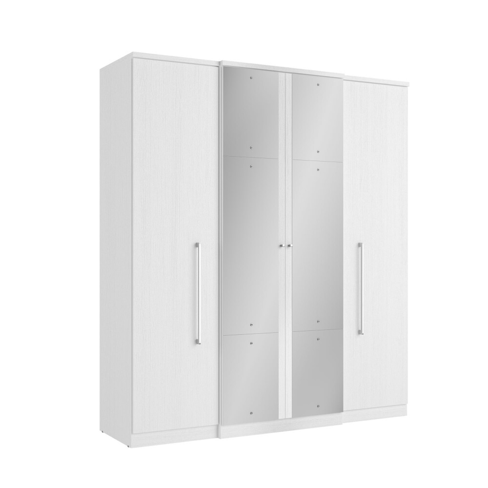 PLACARD ROPERO 4 PUERTAS MDP BLANCO SPLENDORE GLASS