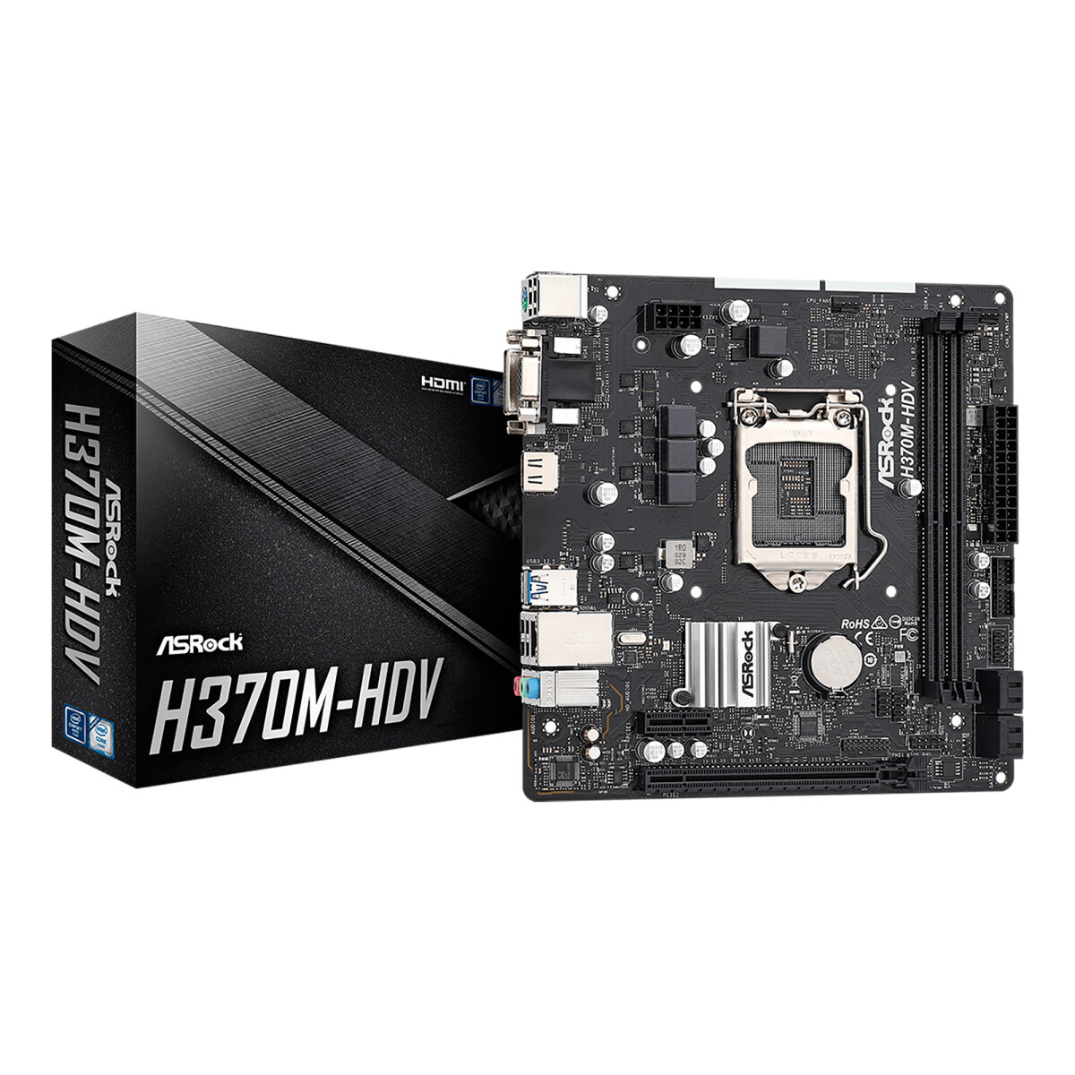 Asrock - Tarjeta Madre H370M-HDV - Socket 1151. DDR4 2666 Mhz. D-sub, Dvi-d, Hdmi. 4 X SATA3. 