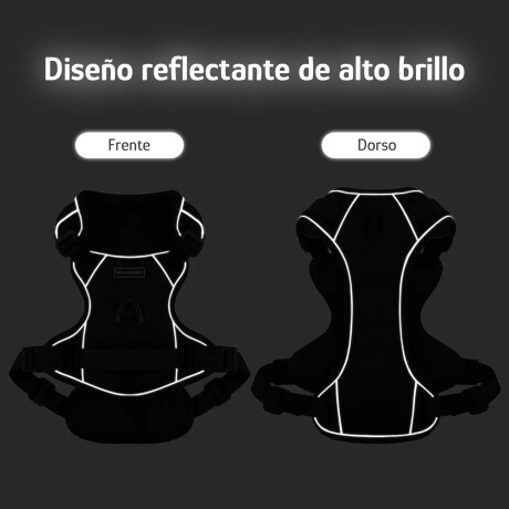 Arnés y Correa Para Perro Reflectivo Ajustable Reforzado Negro
