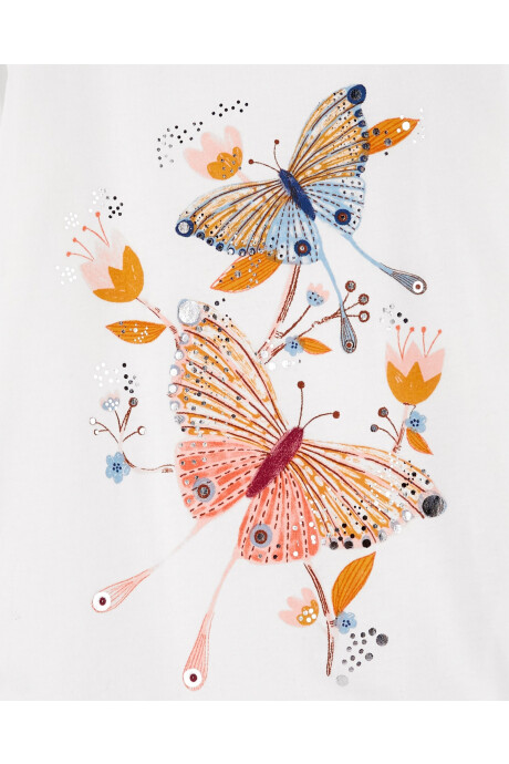 Blusa manga larga estampa mariposas. Talles 6-8 Sin color