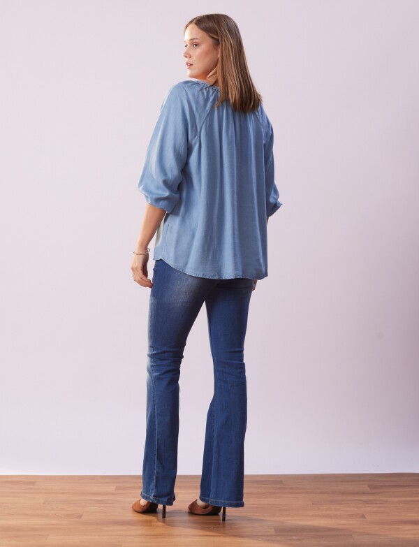 Blusa Tencel Cordel JEAN CLARO