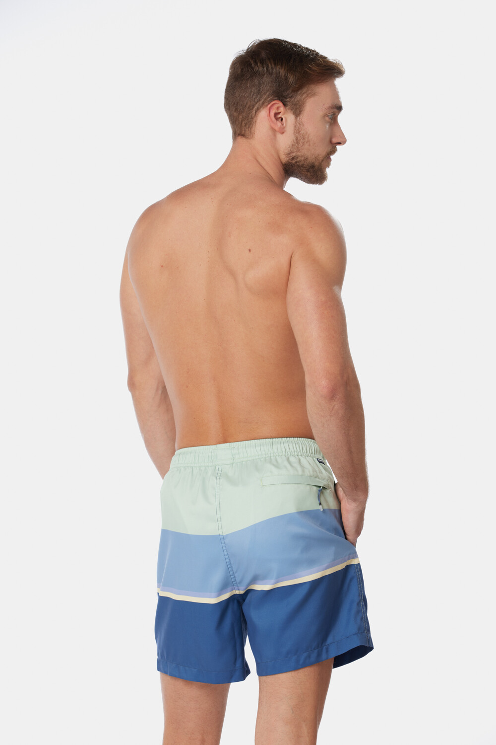 SHORT DE BAÑO RAYADO Azul