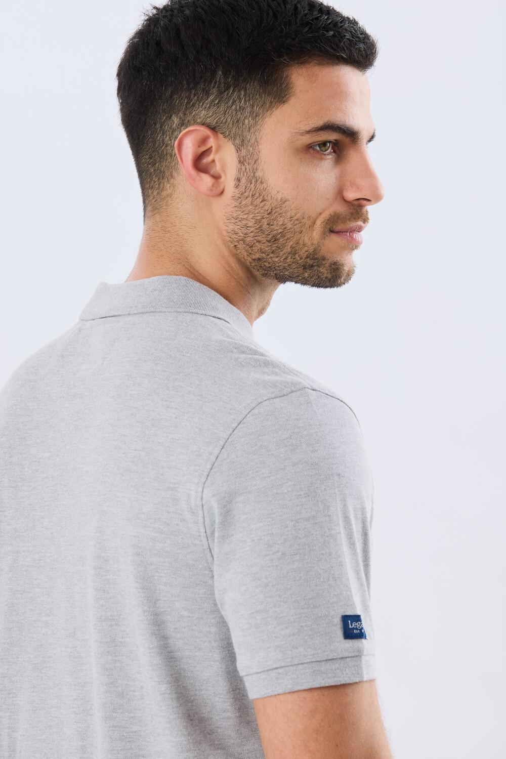 REMERA POLO LISA PIQUÉ Gris