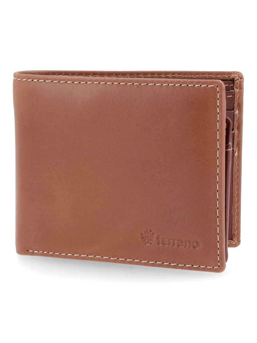 Billetera Cuero Premium con Volante interior - Brandy 