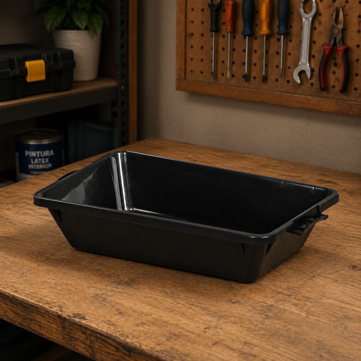 BANDEJA RECTANGULAR REFORZADA 20,5 LITROS NEGRO 