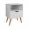 Mesa De Luz Dormitorio Nórdica 1 Cajón Grecia Blanco