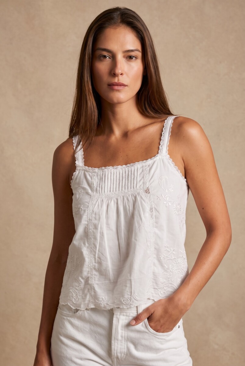 Blusa Bordada - Off White 