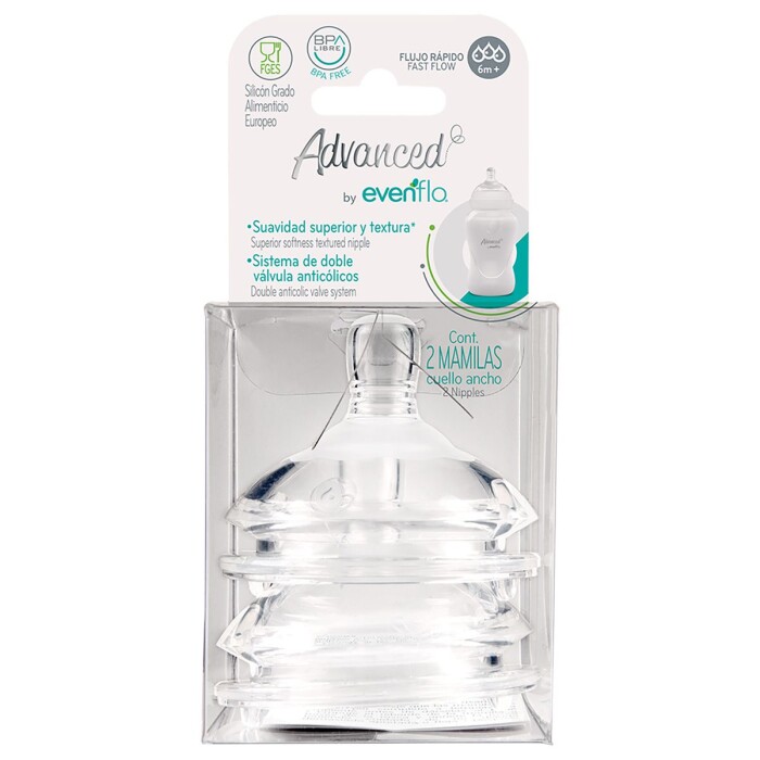 EVENFLO TETINA ADVANCED BOLD FR 2 PK única